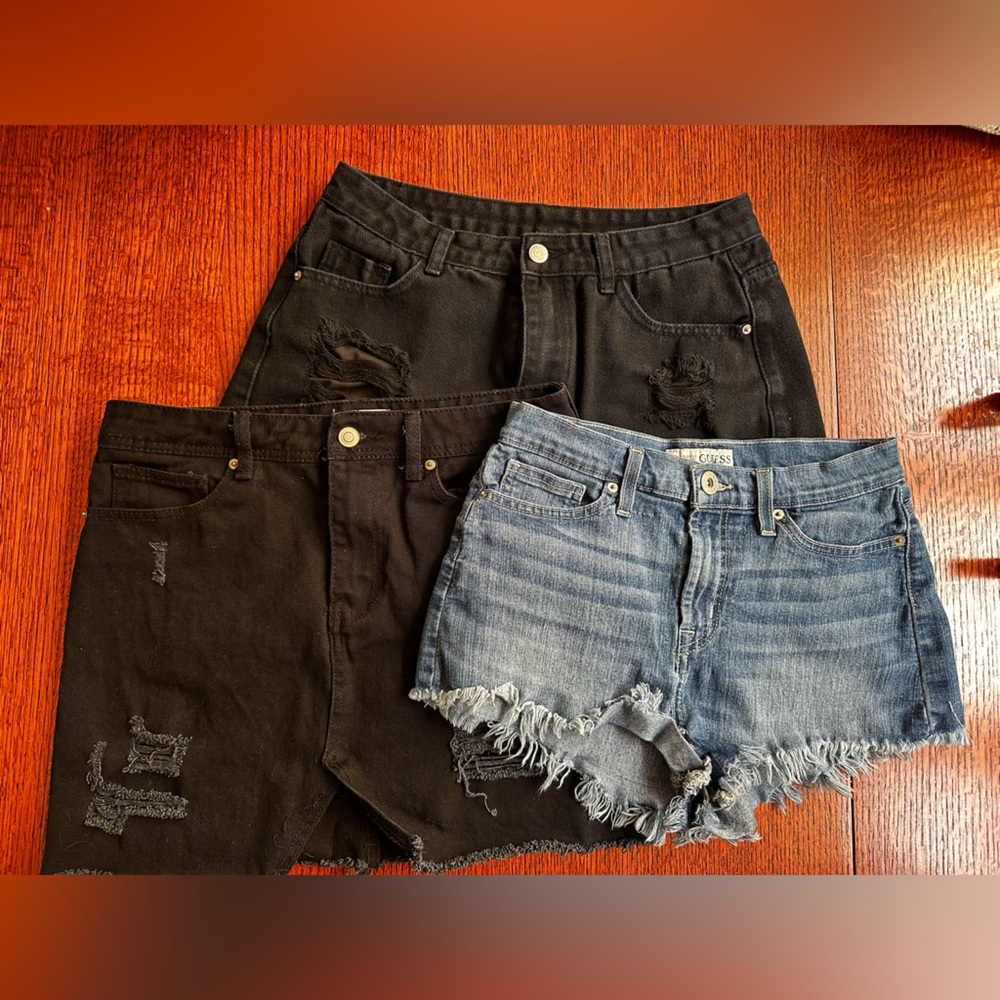 Denim 1 Skirt and 1 Shorts Combo!